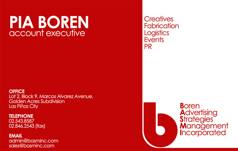 Business Cards, for BASMI